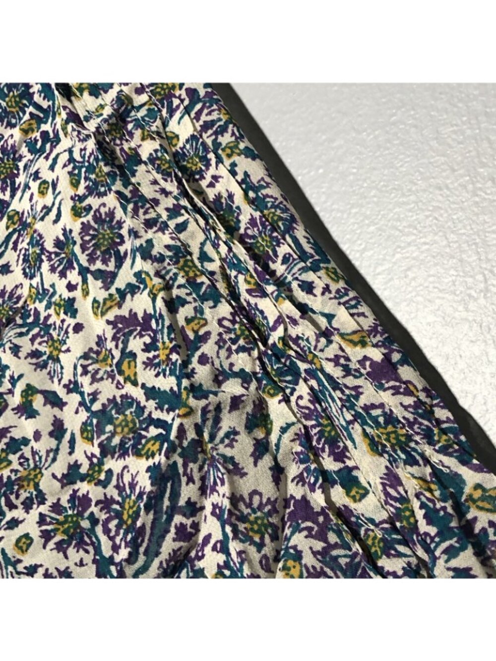 Lucky Brand Blouse Top Women Size M Purple Flower Bow Hippie Retro Boho Gypsy - Picture 8 of 12